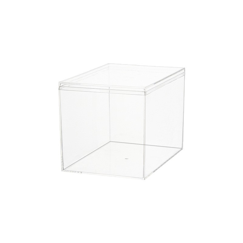 TikTok caja cuadrada transparente caliente al por mayor Caja de plástico acrílico cuadrado uñas lentejuelas almacenamiento pantalla caja