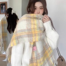 2025新款马海毛围巾女秋冬季韩系高级感百搭美拉德仿羊绒保暖披肩