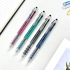 UV touch screen three-color ballpoint pen with oil pen bullet tip push-button medium pen bullet quick-dry student pen