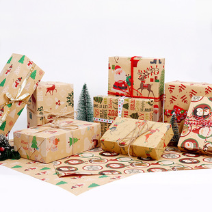 Christmas wrapping paper Kraft paper creative gift gift box decorative paper Santa Claus wrapping paper manufacturer