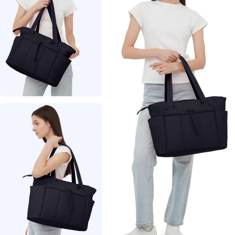 Stok Yeni Model Kapitoneli Tote Çanta Büyük Kapasiteli Kadın Çok Bölmeli Notebook Bilgisayar Çantası Kadın El Çantası Omuz Çantası