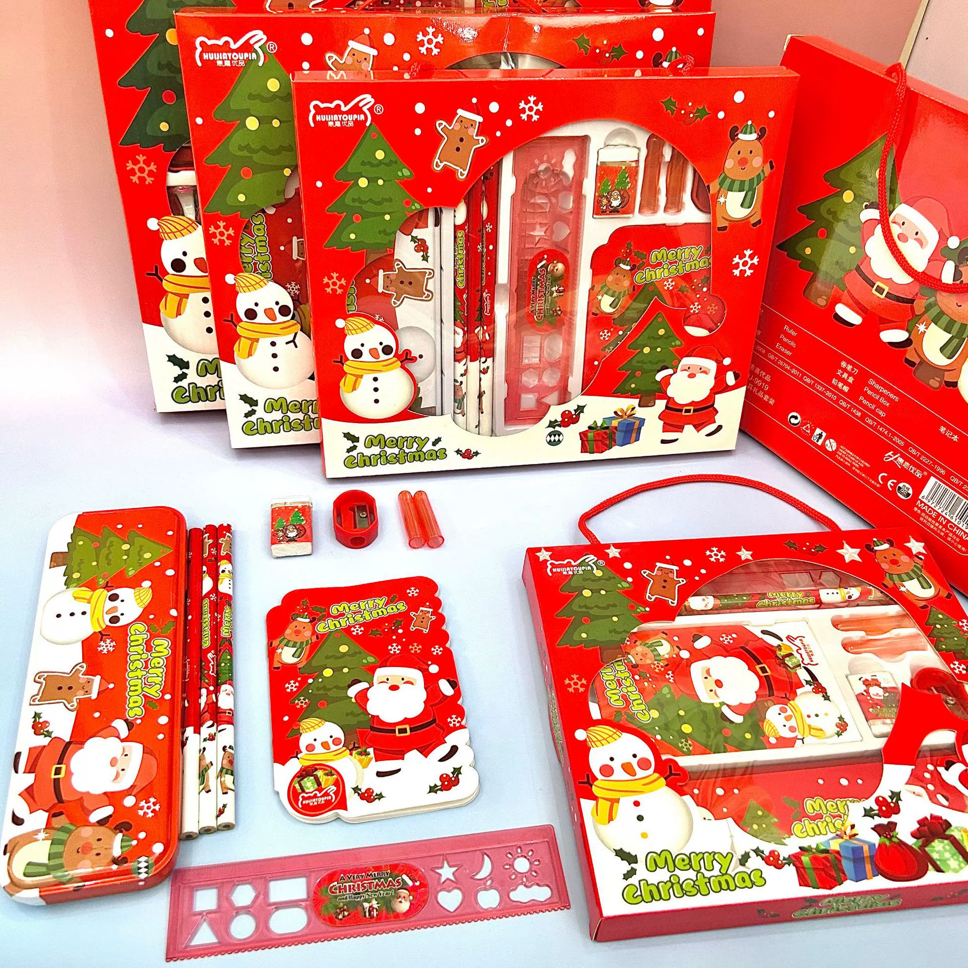 Рождественский набор канцелярских товаров для детского сада подарочная коробка минималистичная сетка для учащихся начальной школы комбинированные принадлежности для выпускников день подарков