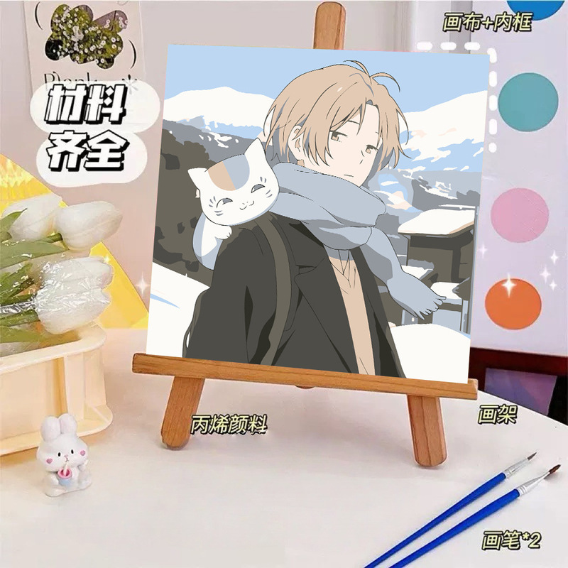 宮崎駿デジタル油絵DIY手描きぬりえ夏目友人帳ポニョ二次元アクリル画インスタ風|undefined