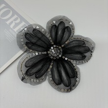 电脑珠绣网多盘带毛衣胸花布贴婚纱礼装饰童装公主裙贴花外贸辅料