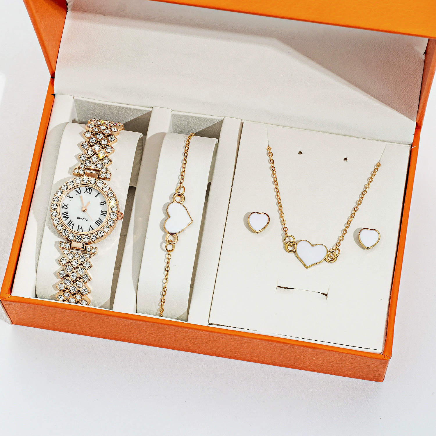 Fashionable bracelet, diamond quartz watch, diamond encrusted, wholesale
