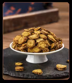 Dried Scutellaria Root Slices Huang Qin Bulk Herbal Decoction Pieces 500g in use