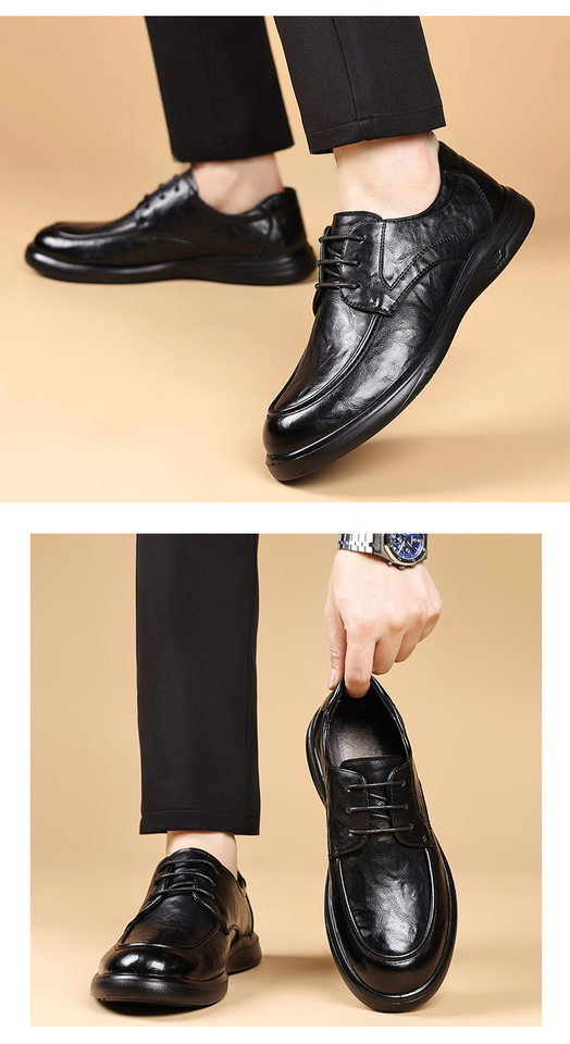 Giày da nam kiểu Anh công sở đa năng, gót thấp 1–3 cm, buộc dây, phù hợp đi làm và dự tiệc cưới — CS5605 màu nâu, CS5605 màu đen chi tiết 14