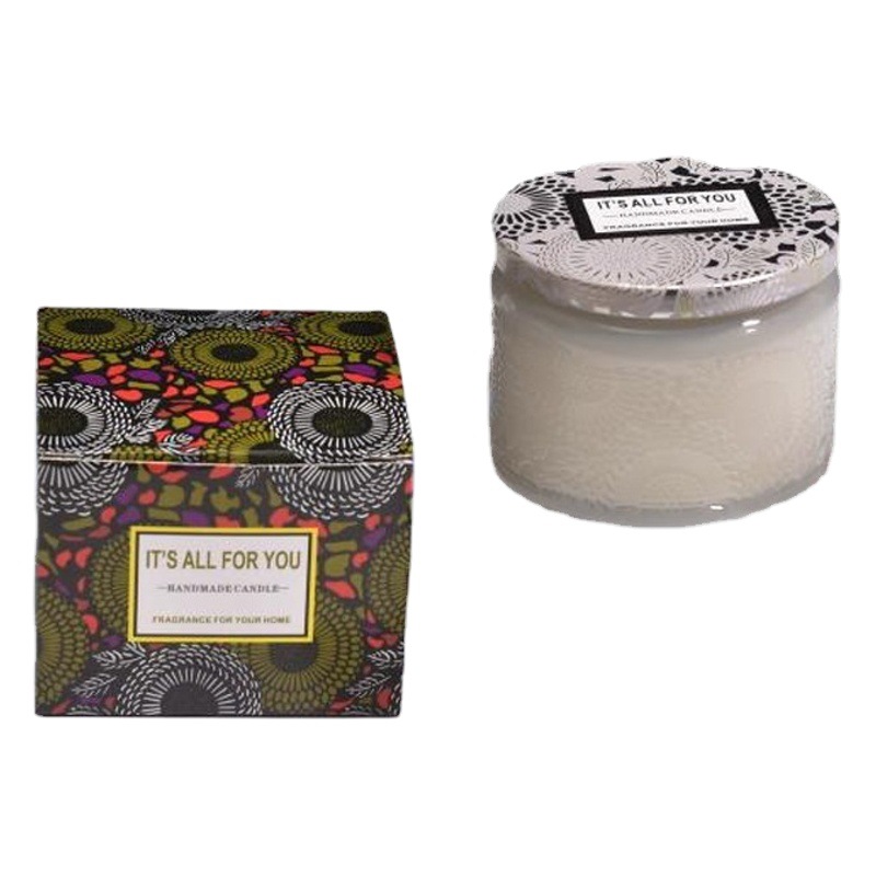 Transfronterizo rojo en relieve de vidrio aromaterapia vela al por mayor hogar creativo Regalo de Cumpleaños fragancia vela adornos