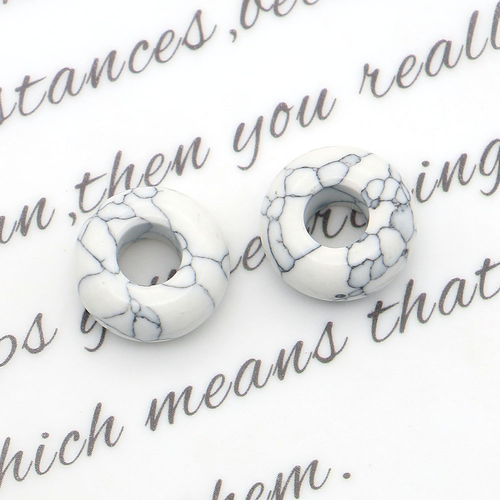 Pequeño anillo de piedra natural botón de seguridad de cristal DIY cuerdas de trenzado cuentas de pulsera collar accesorios colgante