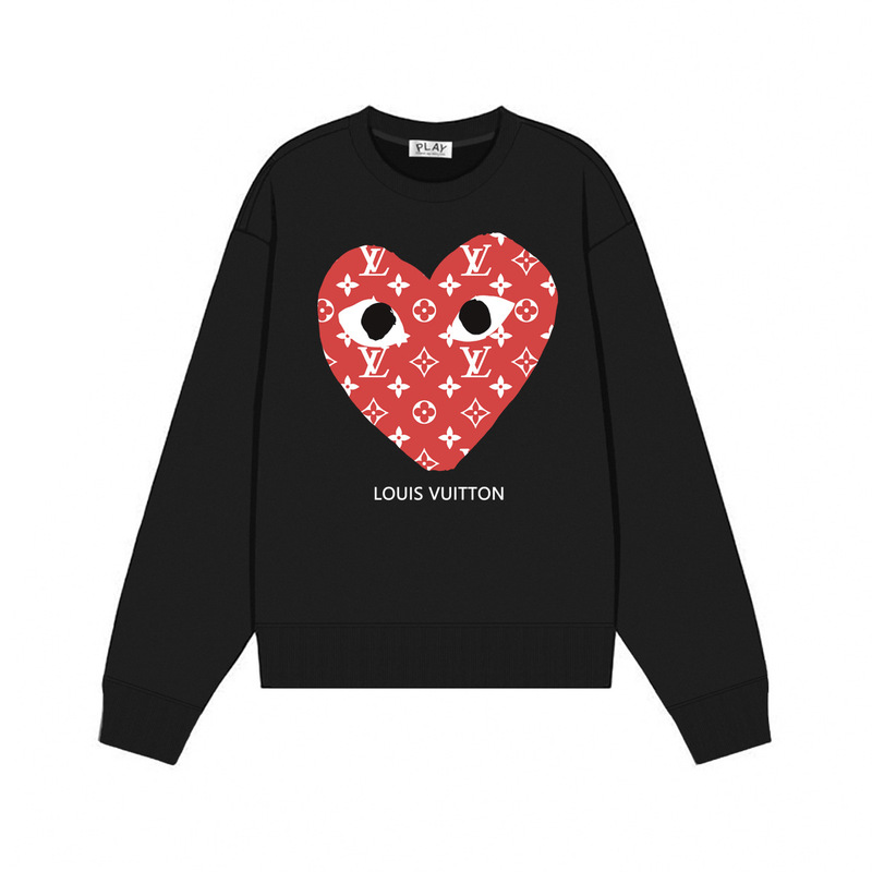 Comme des Garcons川久PLAY刺绣爱心秋冬季长袖圆领毛圈卫衣 男女|undefined