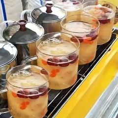 明火ガラス缶氷砂糖焼き梨グラス耐高温ガラス茶筒新鮮煮込み秋冬屋台梨缶グラス