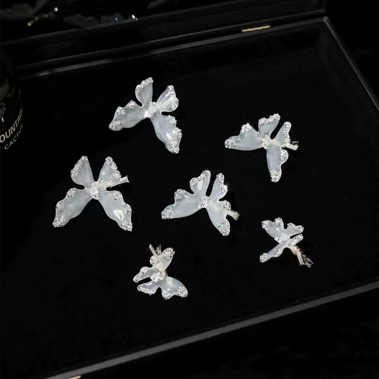 25新款原创仙气甜美水凝胶蝴蝶发夹减龄百搭盘发跟妆造型新娘发饰