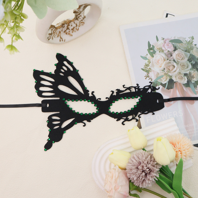 Halloween mariposa mitad cara máscara de adultos collar de diamantes fiesta anual venecia mascarada pestañas de baile