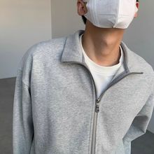 350g重磅立领开衫卫衣外套男简约百搭拉链上衣春秋款美式复古潮流