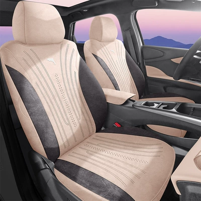 New Dolphin Smart Driving Edition Rams Saddle Car Seat Cushion Overseas Right-Hand Drive Seat Cover Cross-Border Full-Coverage Car Seat Cushion (Modelə uyğun (Original) oturacaq örtükləri) - seashell-powder-standard-edition-360-all-inclusive-note-the-model-year