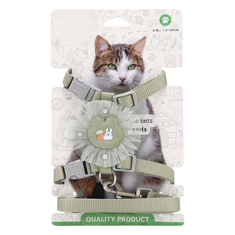 Suministros para mascotas Amazon nueva cuerda de tracción de gato de encaje de nylon imitación cuerda de gato anti-rotura en forma de I