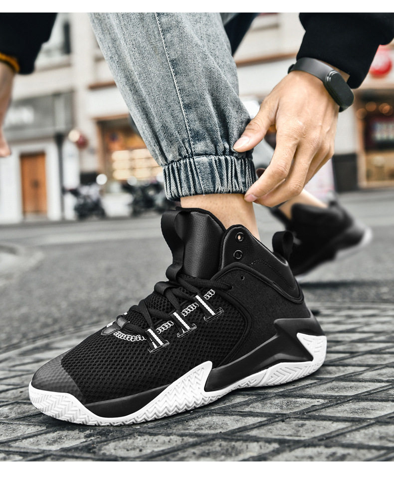 Baloncesto de gran tamaño para entrenamiento práctico de verano para hombres, zapatos de caña alta, resistentes al desgaste, que absorben los golpes,_voghion.com