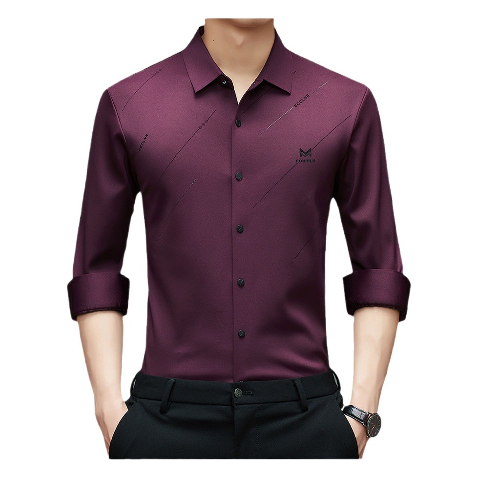 Tiktok transmisión en vivo chumeng hombres misma camisa verano nuevos hombres camisa de manga corta sin planchado entrega de una pieza de alta elasticidad