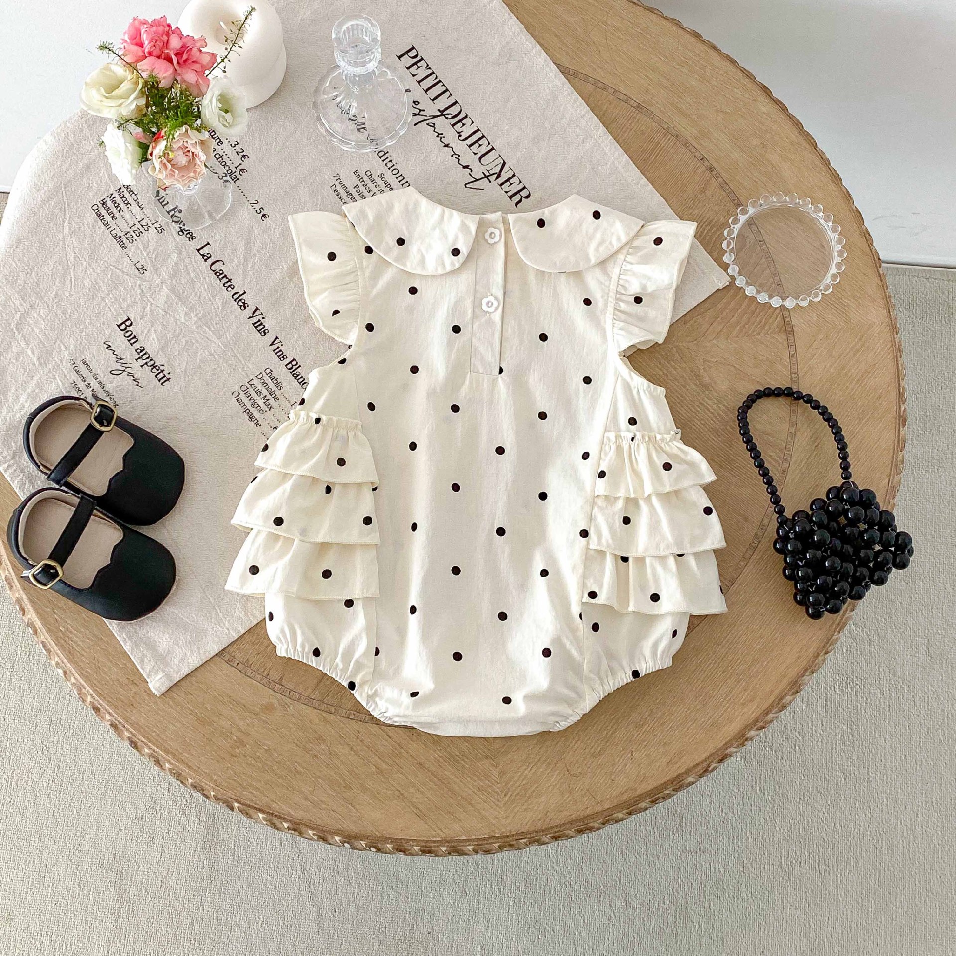 Tutina da bambina senza maniche, ideale per il primo compleanno (100 giorni), perfetta per la principessa._voghion.com