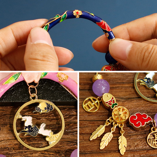 Car pendant peace charm car pendant diy peace and joy rearview mirror pendant creative woven pendant material package