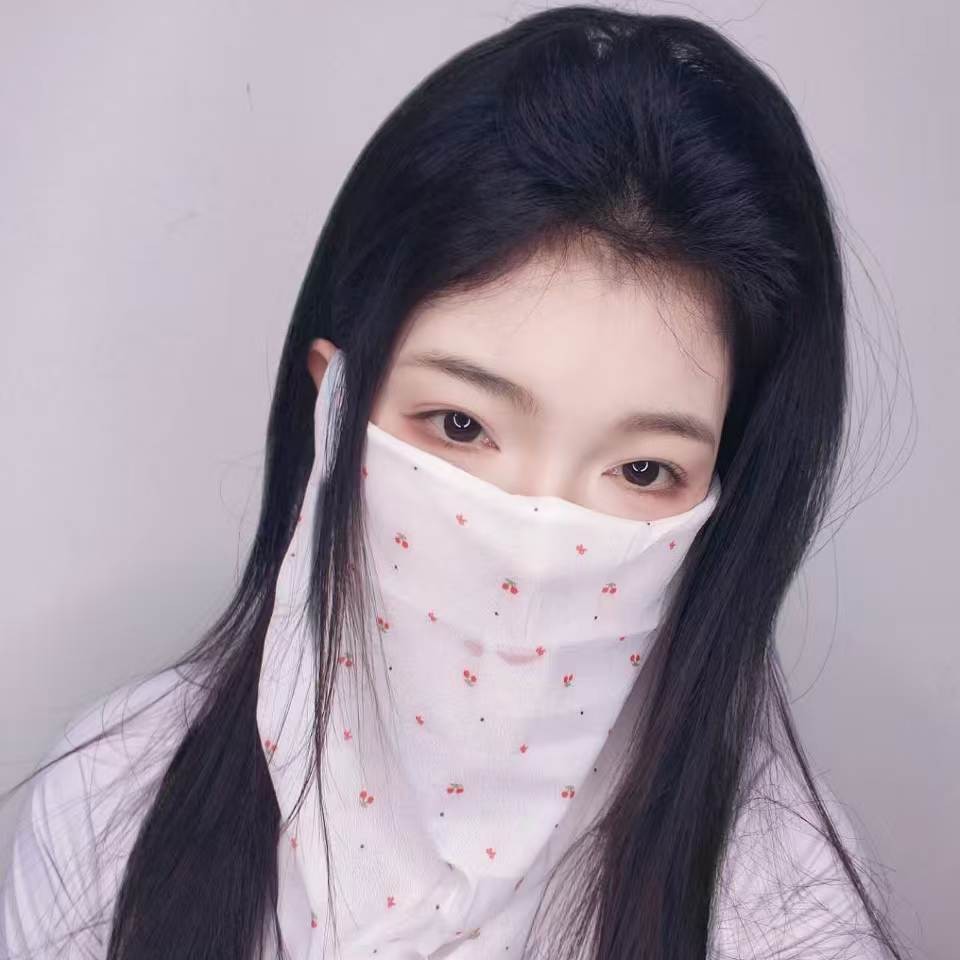 Summer Floral Neck Protector, Half-Face Protection, Sun Protection, Uv Protection Mask, Neck Cover, Sun Protection Face Mask, Neck Scarf, Veil