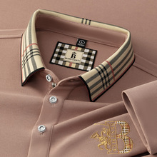 专柜名牌高档外贸翻领纯棉Polo衫长袖t恤男秋季青年刺绣体恤衫男T