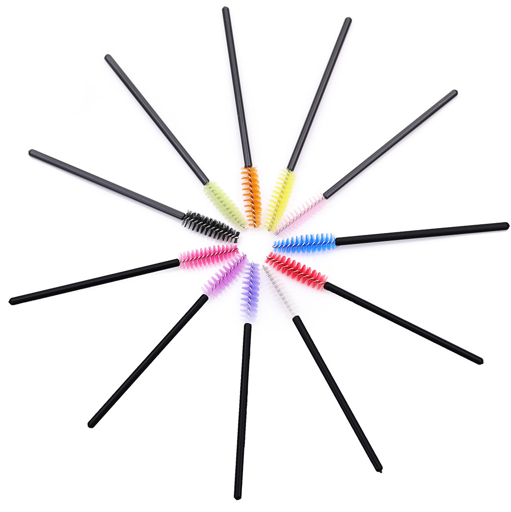 Multicoloured nylon disposable brush for eyelashes