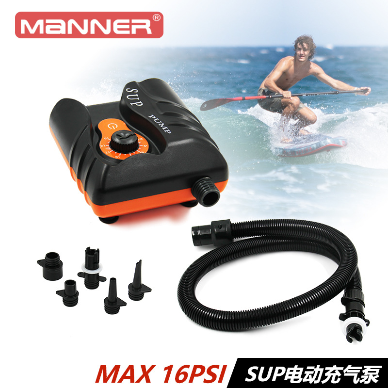 SUP桨板12V车载电动充气泵冲锋舟充气床冲浪板16PSI高压充气泵