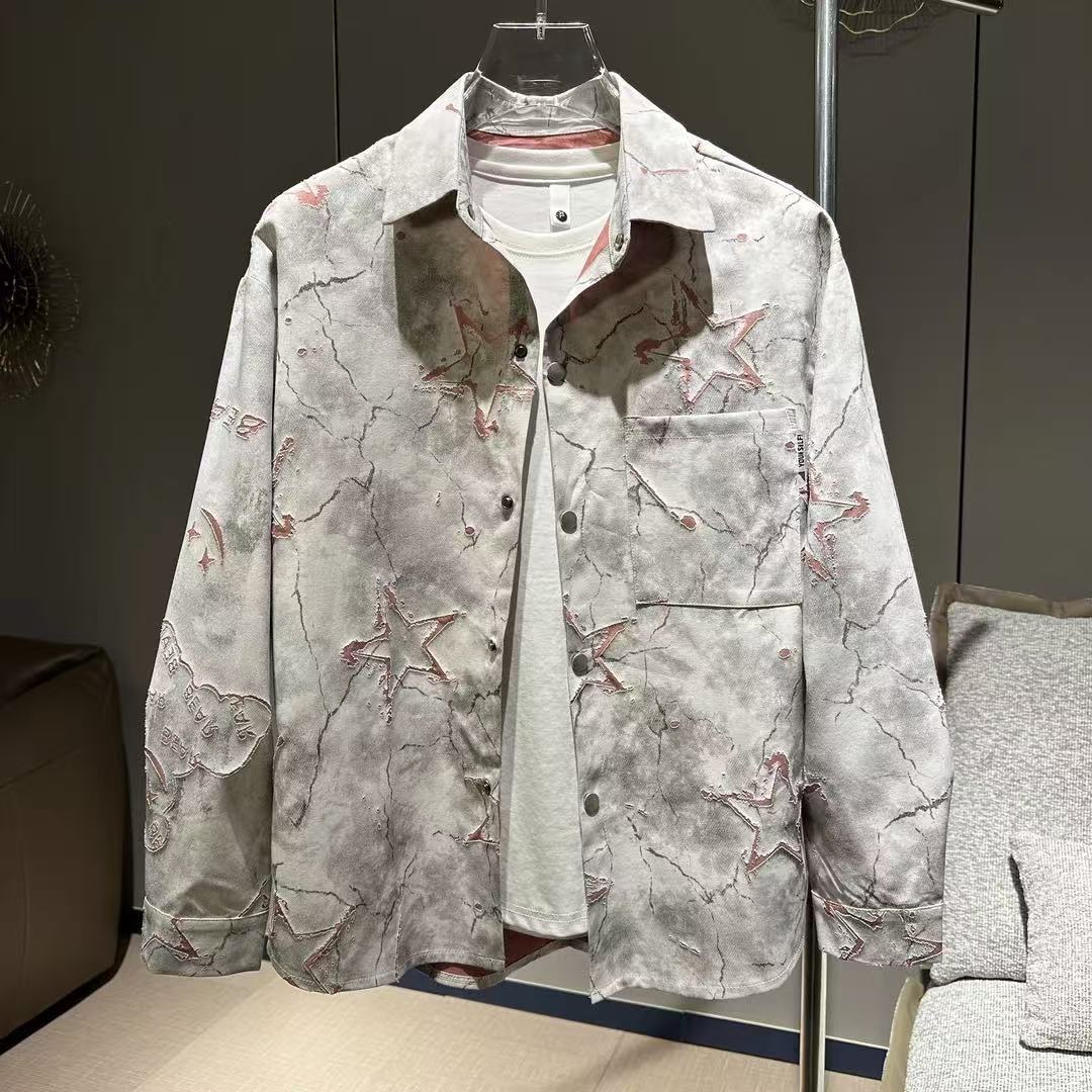 Spring and Summer New Shirts, Couple Style Long-Sleeved Jackets, Fashionable and Versatile Men's Clothing, Popular Clothes for Spring Workwear Style