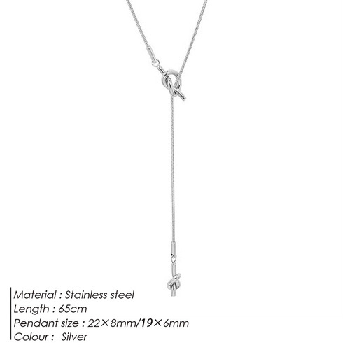eManco light luxury cool style versatile long sweater chain necklace simple design stainless steel necklace titanium steel jewelry