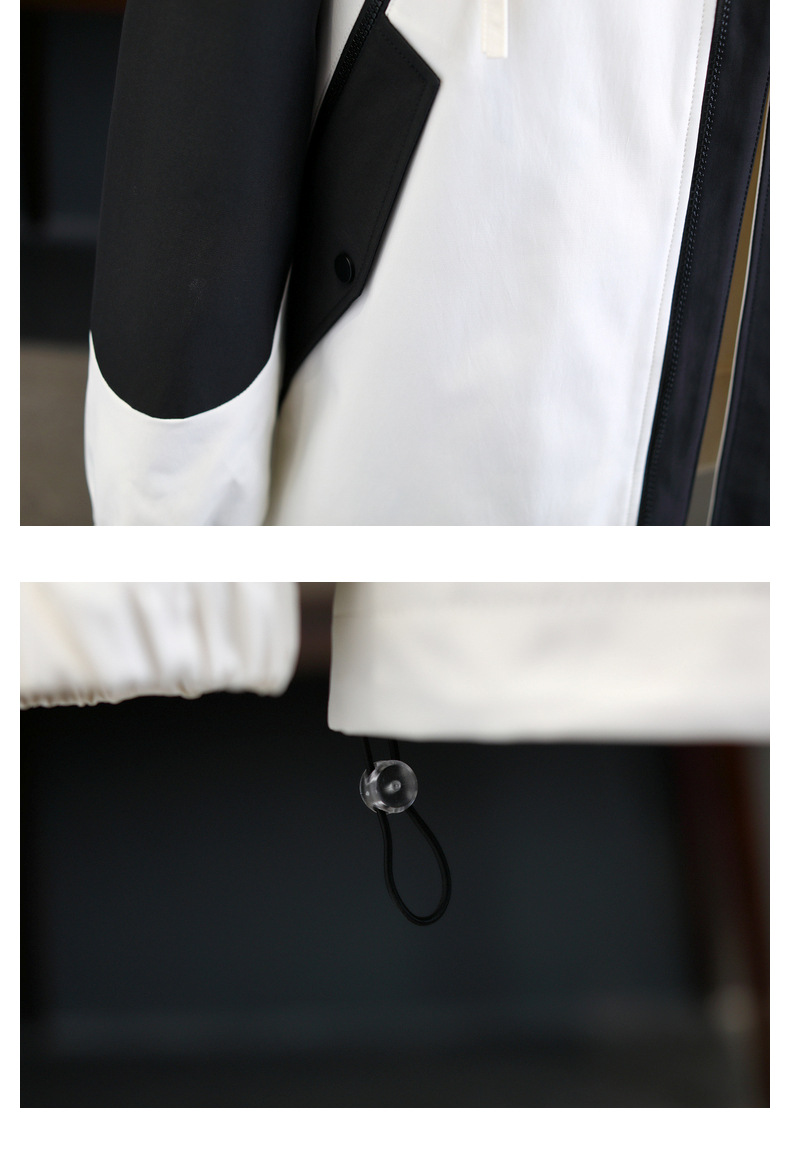 Men's autumn and winter plush and thickened work clothes jacket with a trendy contrasting color patchwork casual winter_voghion.com