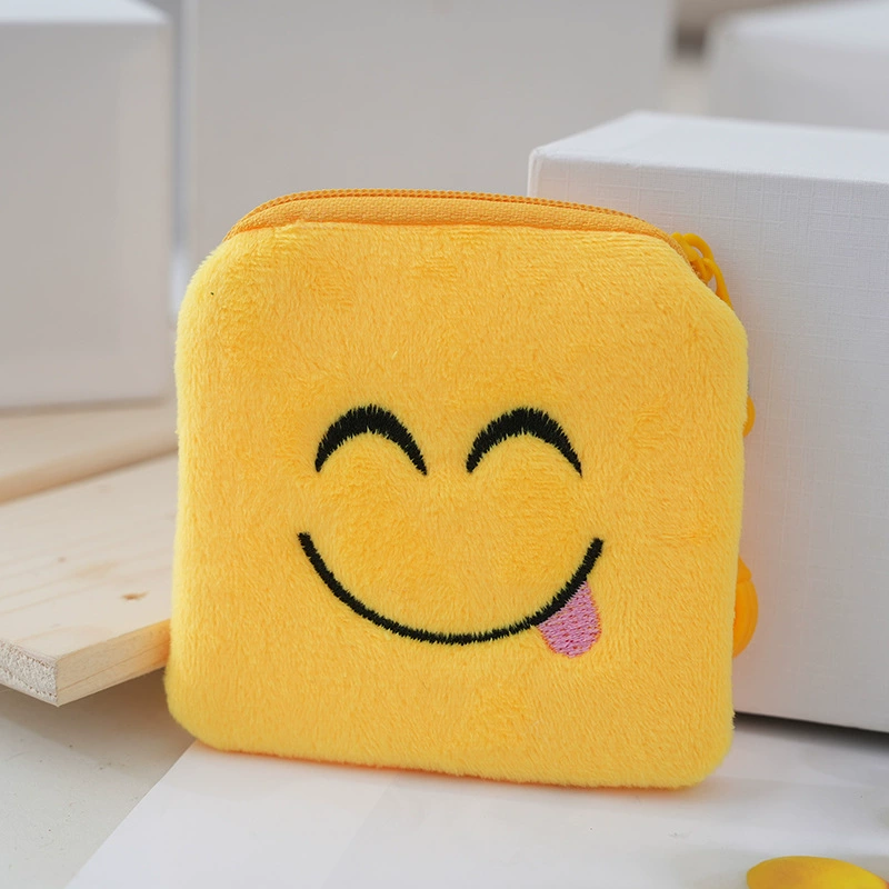 Креативный мультфильм милый мультфильм маленькая сумка смайлик сумка смайлик рисунок смайлика застежка-молния милая универсальная вышивка