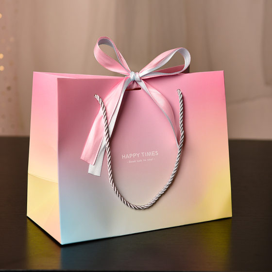 Macaron Gift Bag Handbag Cosmetic Packaging Bag Gift Hand Bag Storage Bag with Ribbon in stock Paper Bag