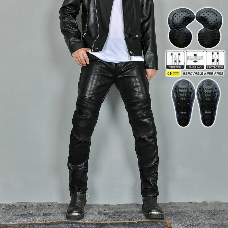 VOLERO motorcycle riding pants men's winter fleece-lined warm windproof waterproof motorcycle retro casual drop-resistant leather pants VOLERO motorcycle riding pants men's winter fleece-lined warm windproof waterproof motorcycle retro casual drop-resistant leather pants