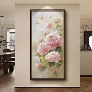 Modern Light Luxury Peony Flower Walk Hand-painted Dan Oil Painting Gold Foil Porch Flower Dress CD906 Decoration Elegant Home Corridor Pass