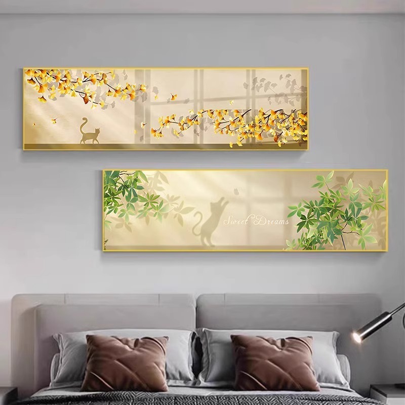 深圳大芬油画村奶油风床头画现代简约卧室房间挂画主卧背景墙壁画|undefined