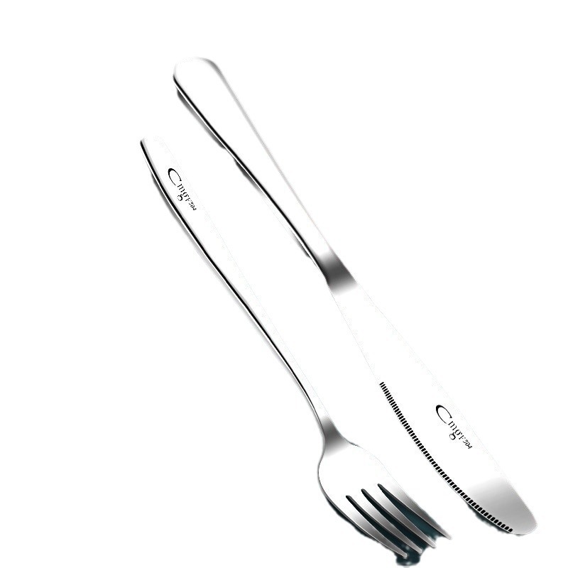 Restaurante al por mayor regalos comerciales cuchillos y tenedores cucharas conjuntos de cubiertos de acero inoxidable cuchillos y tenedores de comida occidental espesar el hogar