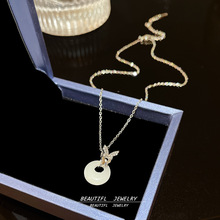 新中式钛钢项链配饰女轻奢高级感蝴蝶平安扣吊坠新款潮国风锁骨链