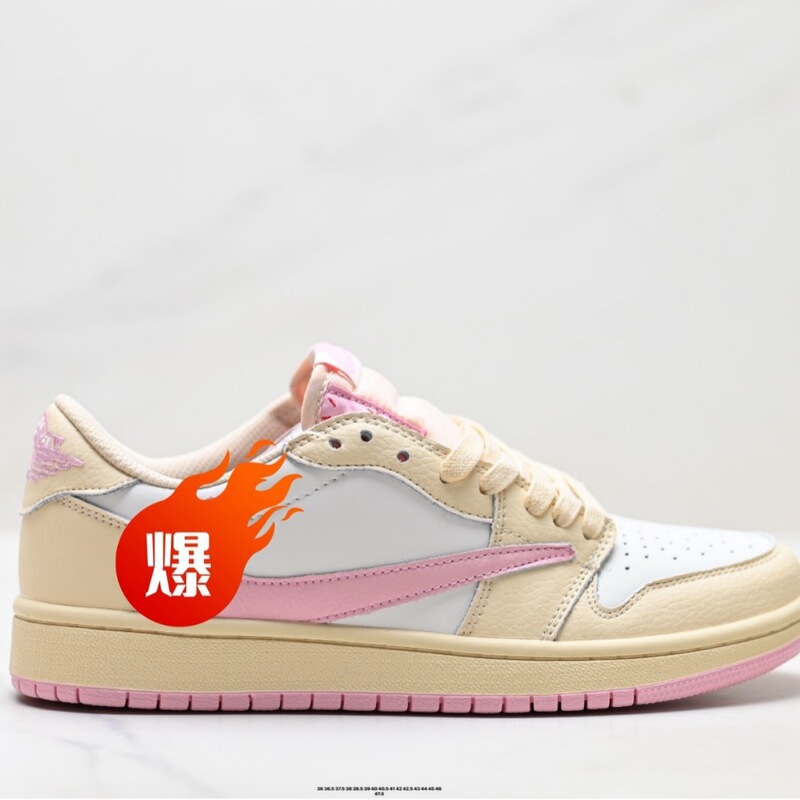 Air AJ1 Travis Scott red hook low-top basketball sneakers, unisex