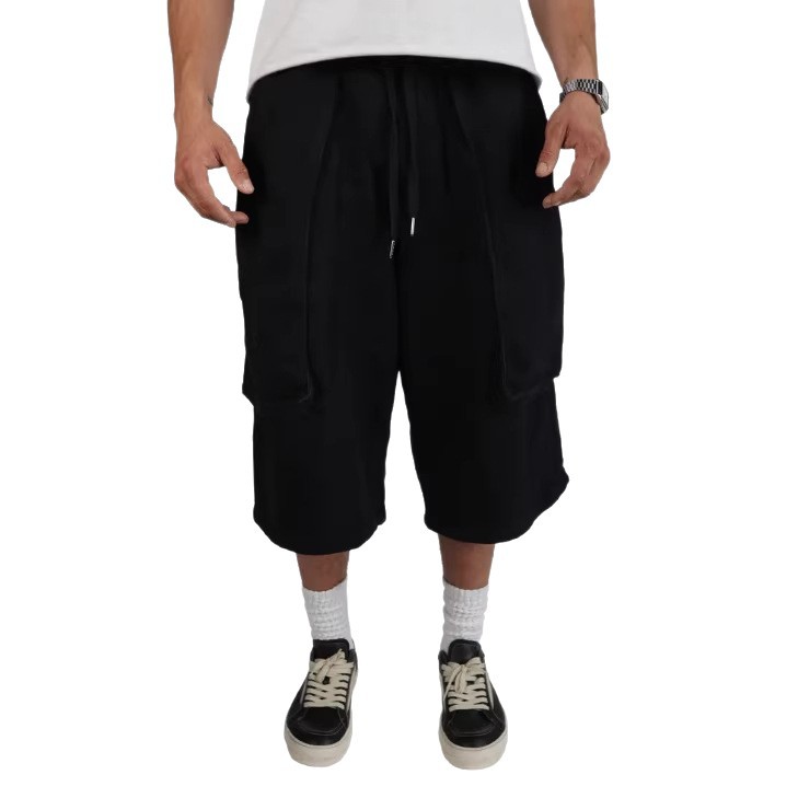 Men's Clothing Men's Casual Loose Straight Leg Cargo Shorts Style Large Pockets Street Style Embroidered Five Point Pants_voghion.com