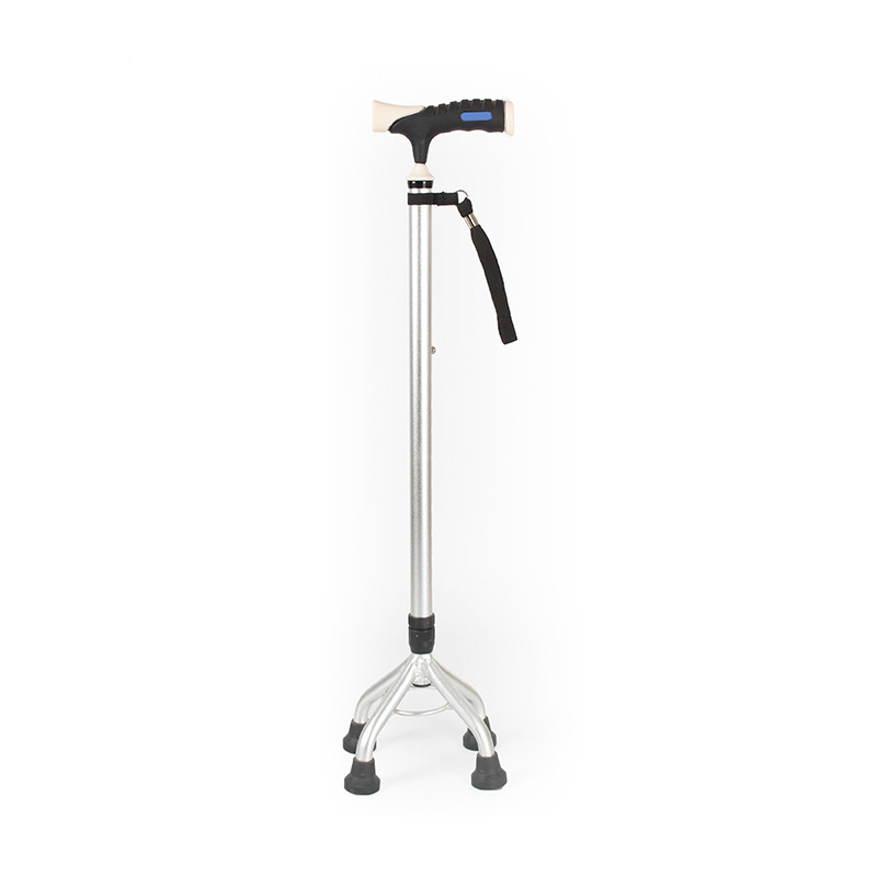 Grado médico muletas de cuatro esquinas anti-deslizante para personas mayores muletas de andador ligero al por mayor muletas de ajuste de altura domésticas