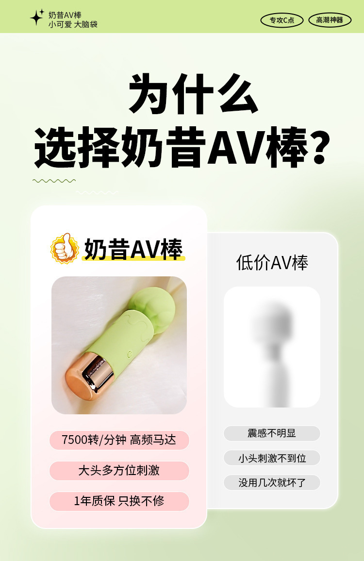 Mystery Milkshake AV Stick Vibrator Multi-Frequency Strong Vibration Adult Toy — detail image 11