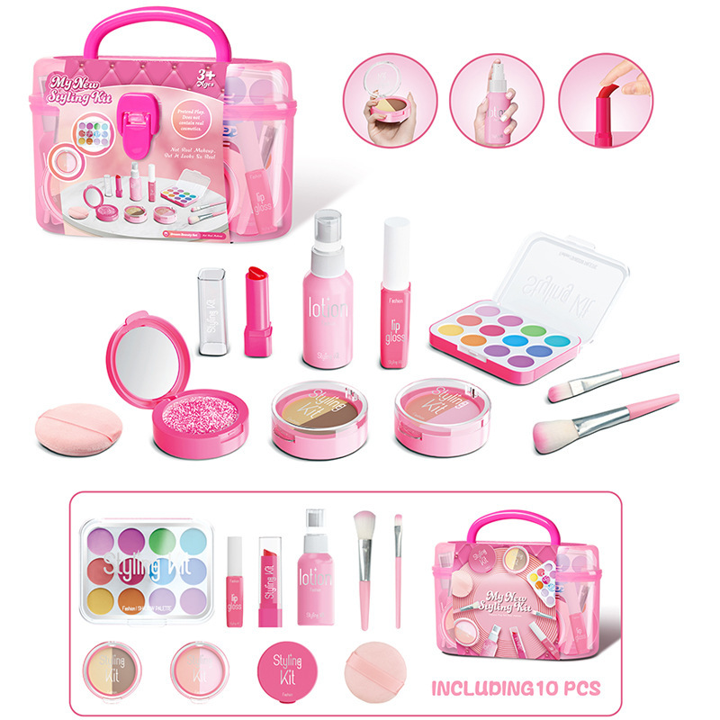 Navidad infantil imitación de sombras de ojos maquillaje juguetes de maquillaje para niñas en el hogar no borrable princesa maquillaje cubierta