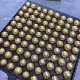 天然淡水珍珠12-15mm金珠裸珠无孔近正圆微微瑕优化色diy耳钉吊坠