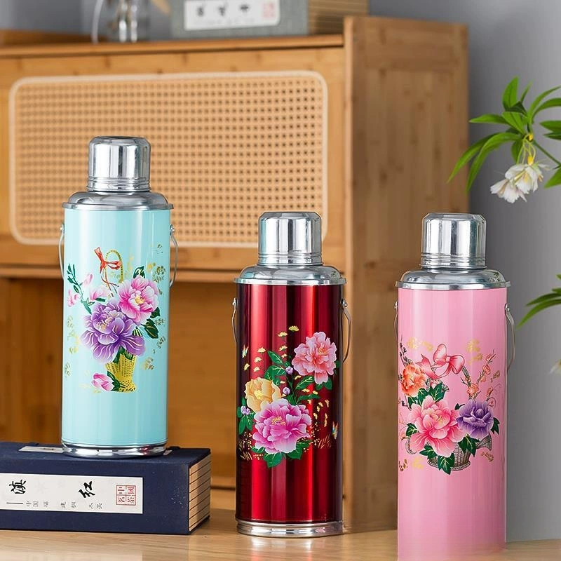 Чайник для горячей воды старого образца для домашнего использования, термос, винтажный изолированный портативный чайник большой емкости для студенческого общежития.