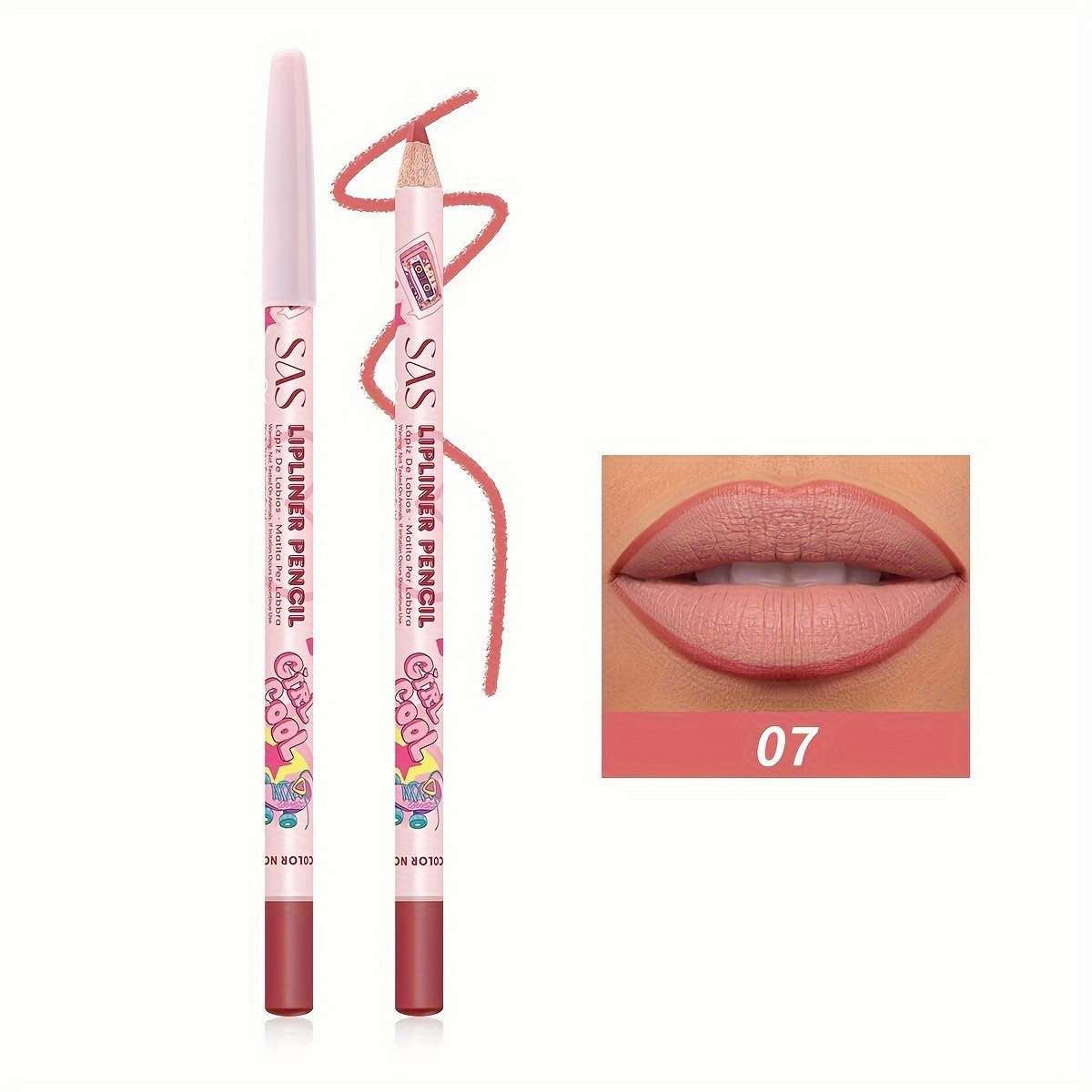 El delineador de labios de punto transfronterizo de USHAS europeo y americano es fácil de colorear, resistente al agua de larga duración, taza antiadherente, efecto de maquillaje mate SAP002 image 13