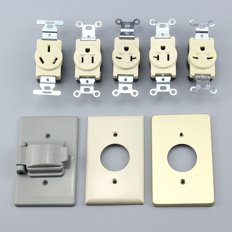 Serie U estándar de América Central y América del Sur 15A / 20A toma de corriente estándar de América del Sur interruptor de pared marfil / blanco