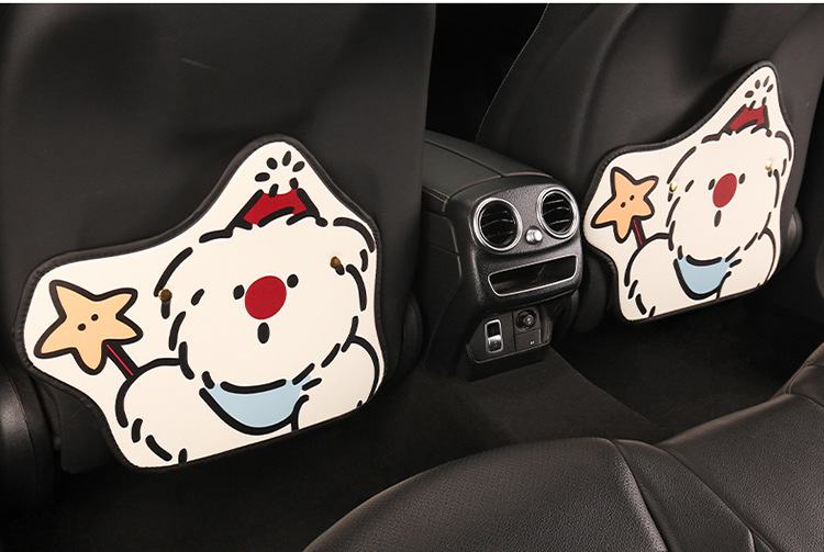 Cat and Puppy Car Seat Anti-Kick Pad Rear Seat Anti-Dirt Wear-Resistant Decorative Protective Pad Anti-Wear Pad Seat Back