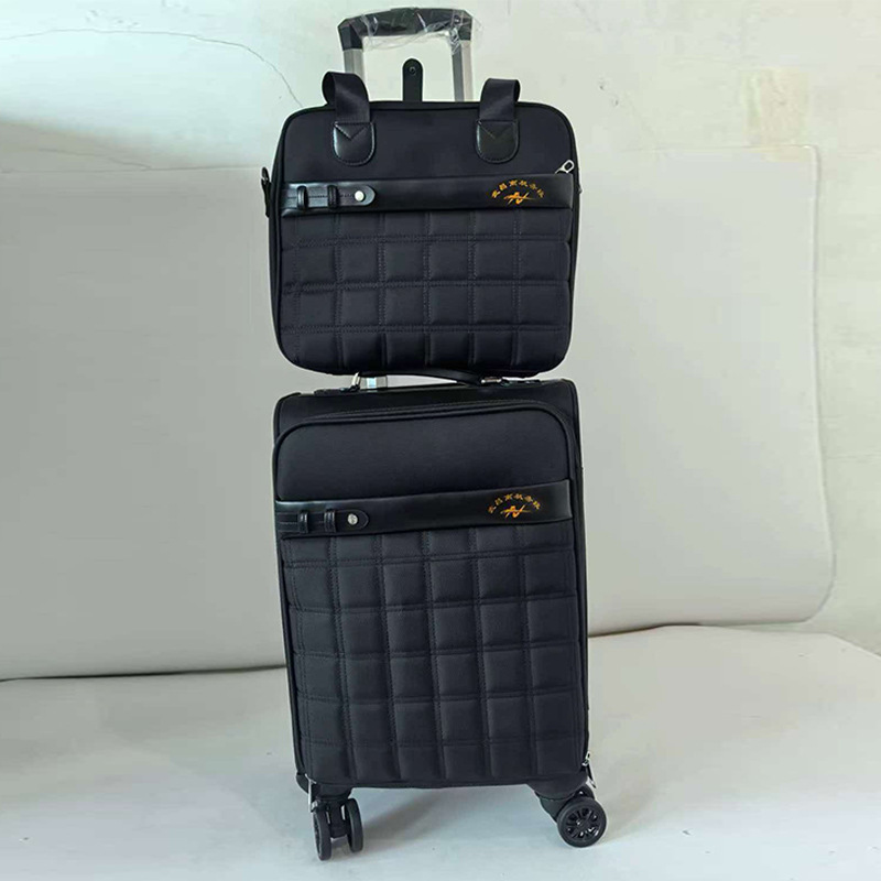 Airline mini luggage for women, travel suitcase for high-speed train attendants, business leather suitcase, lightweight carry-on luggage
