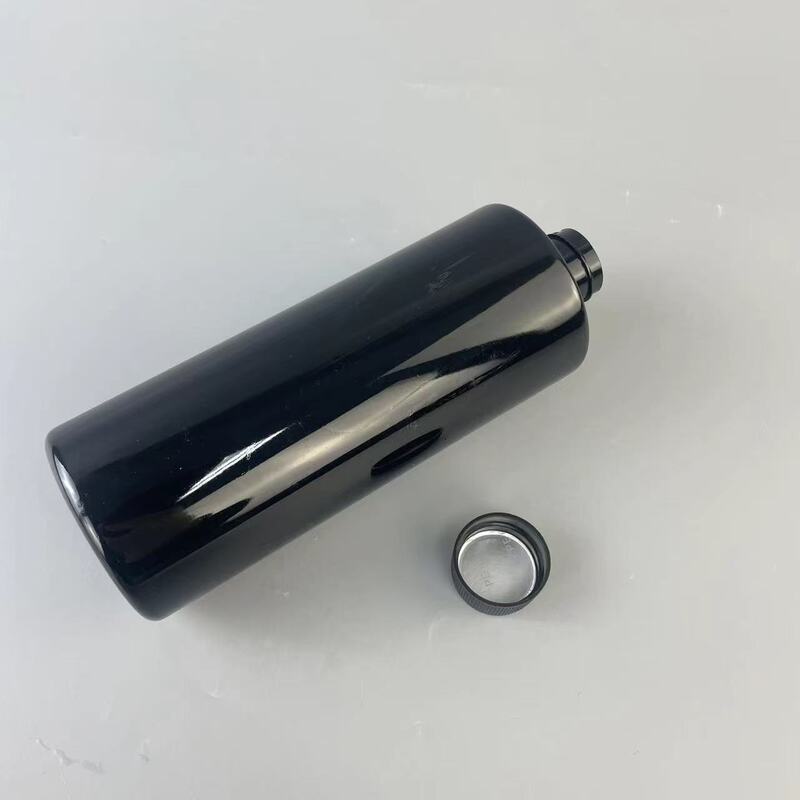卸売り500ml平肩ペットボトル黒色pet透明プラスチック分注瓶シャンプー入浴剤黒色丸瓶|undefined